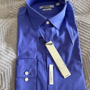 DKNY Men's Blue Slim Fit Shirt